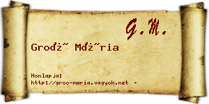Groó Mária névjegykártya