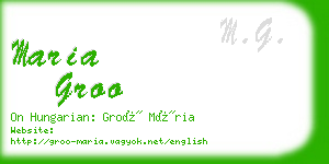 maria groo business card