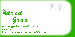 maria groo business card